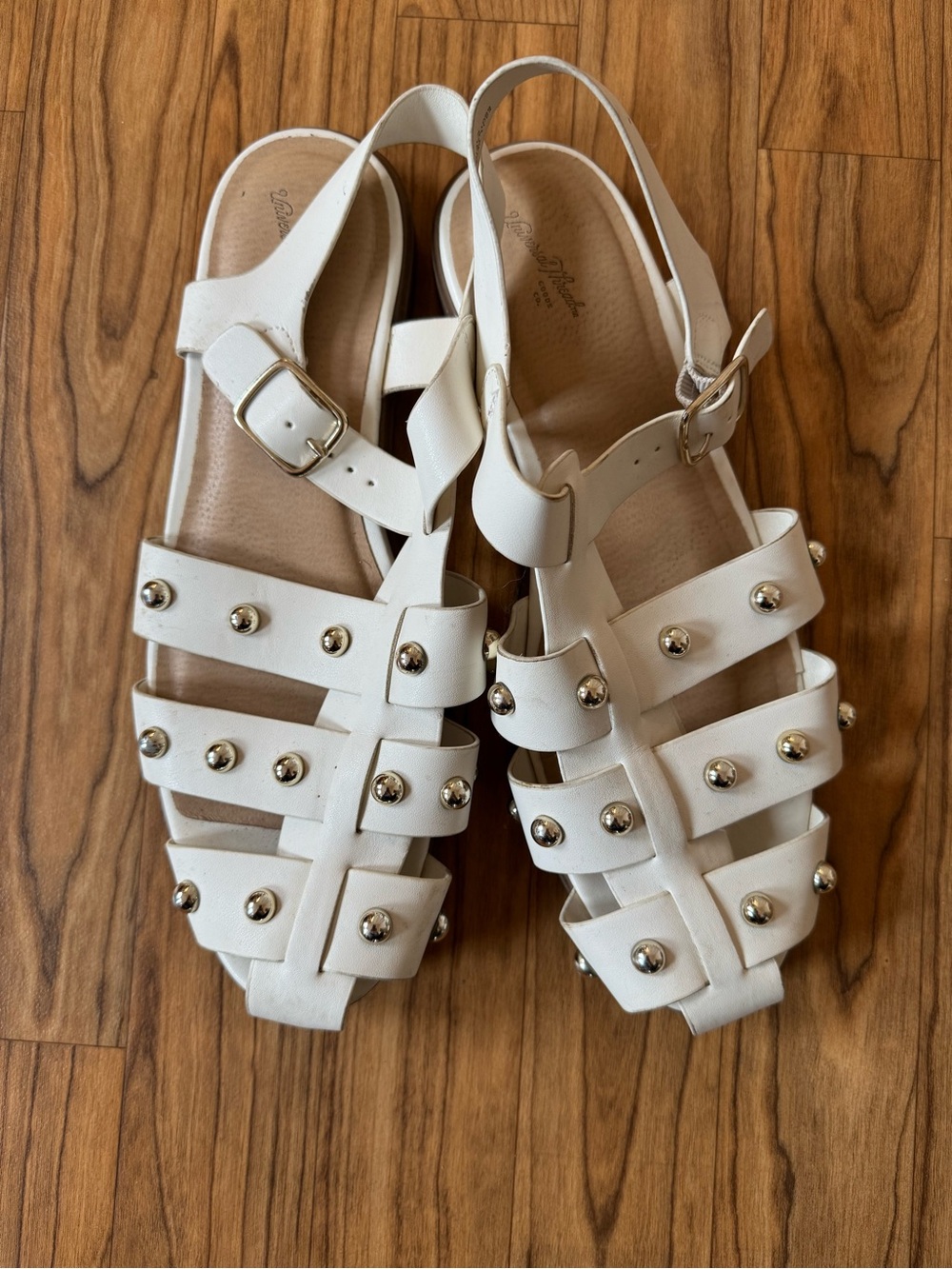 Universal Thread White Studded Strappy Gladiator Sandals - Picture 2 of 2